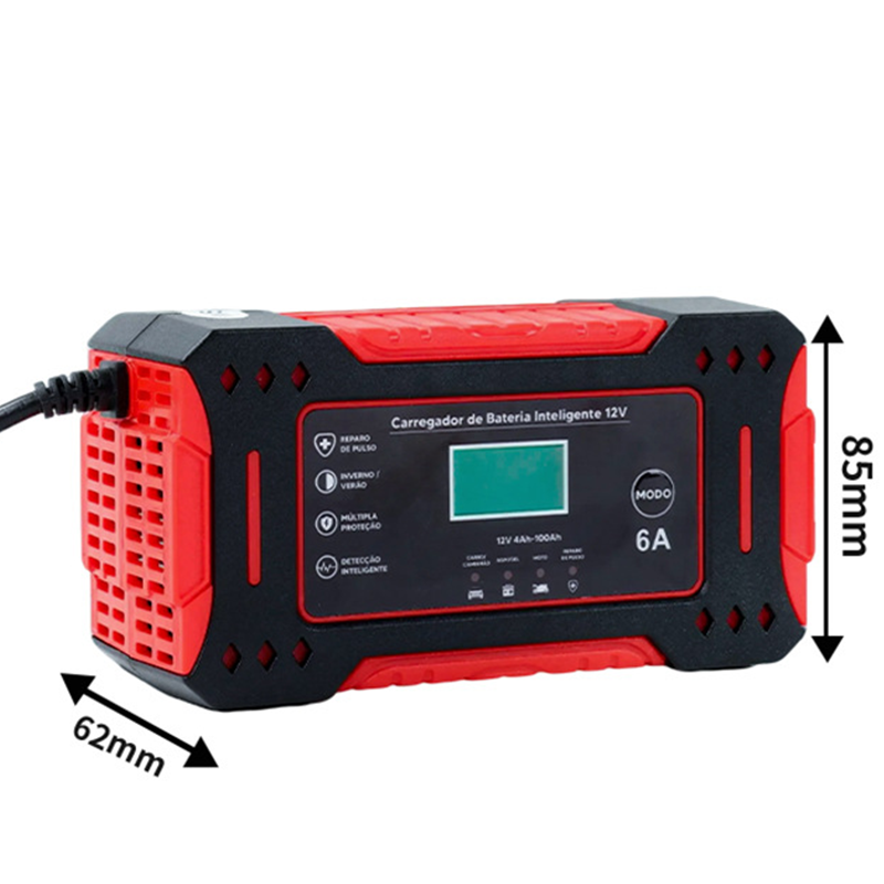 12V Slim Ladegerät (6A + Pulsreparatur) – Kompatibel mit Auto/Motorrad/E-Bike: Sicher & Langlebig! -Remifa®
