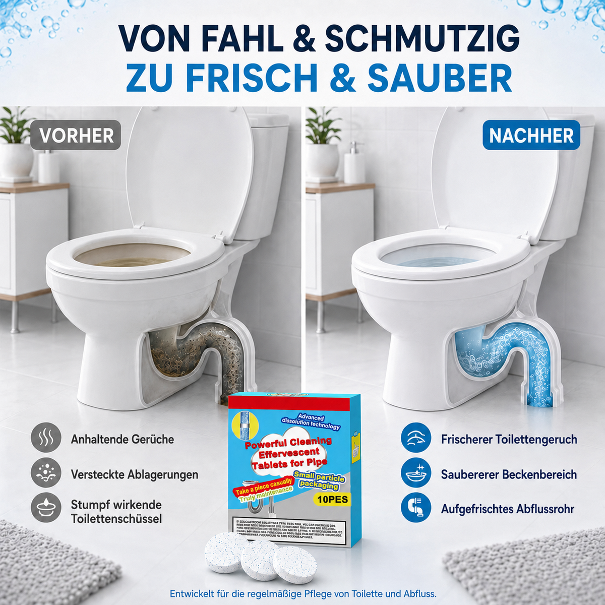 60 % Rabatt🔥🎁 1+1 GRATIS!!🥳 💞 50K+ VERKAUFT! ⚡💧 Leistungsstarke Brausetabletten zur Rohrreinigung