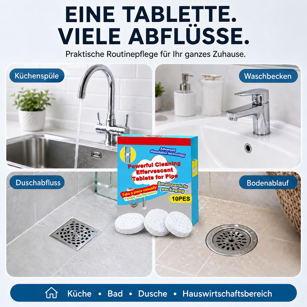 60 % Rabatt🔥🎁 1+1 GRATIS!!🥳 💞 50K+ VERKAUFT! ⚡💧 Leistungsstarke Brausetabletten zur Rohrreinigung
