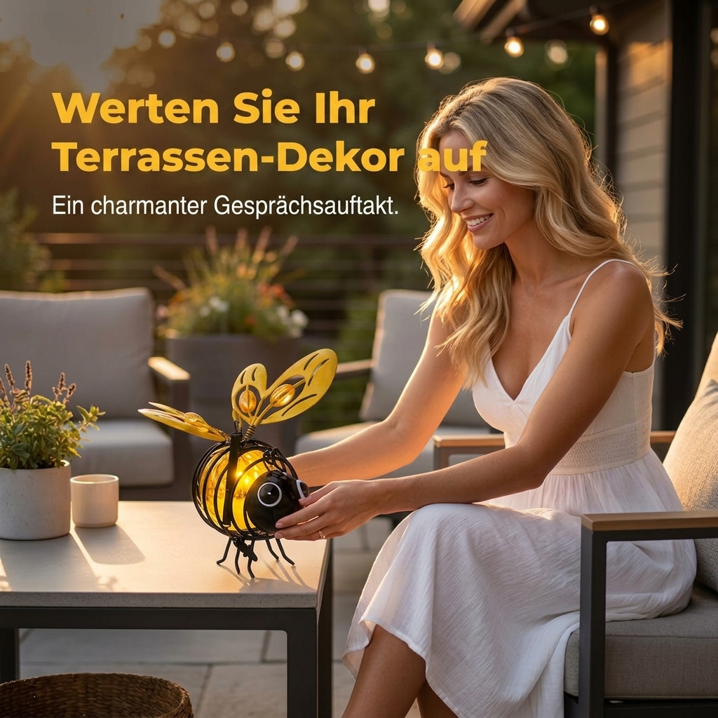 Solar-Hängeleuchte mit Biene für den Außenbereich – Das perfekte Geschenk für Pflanzenliebhaber, Mütter oder einfach jeden, der gerne lächelt ❤️