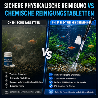 Elektrischer Aquarienkiesreiniger – Automatischer Mulmabsauger, wiederaufladbar & wasserdicht – Perfekt für sauberes Aquarium ohne Wasserwechselstress ✨