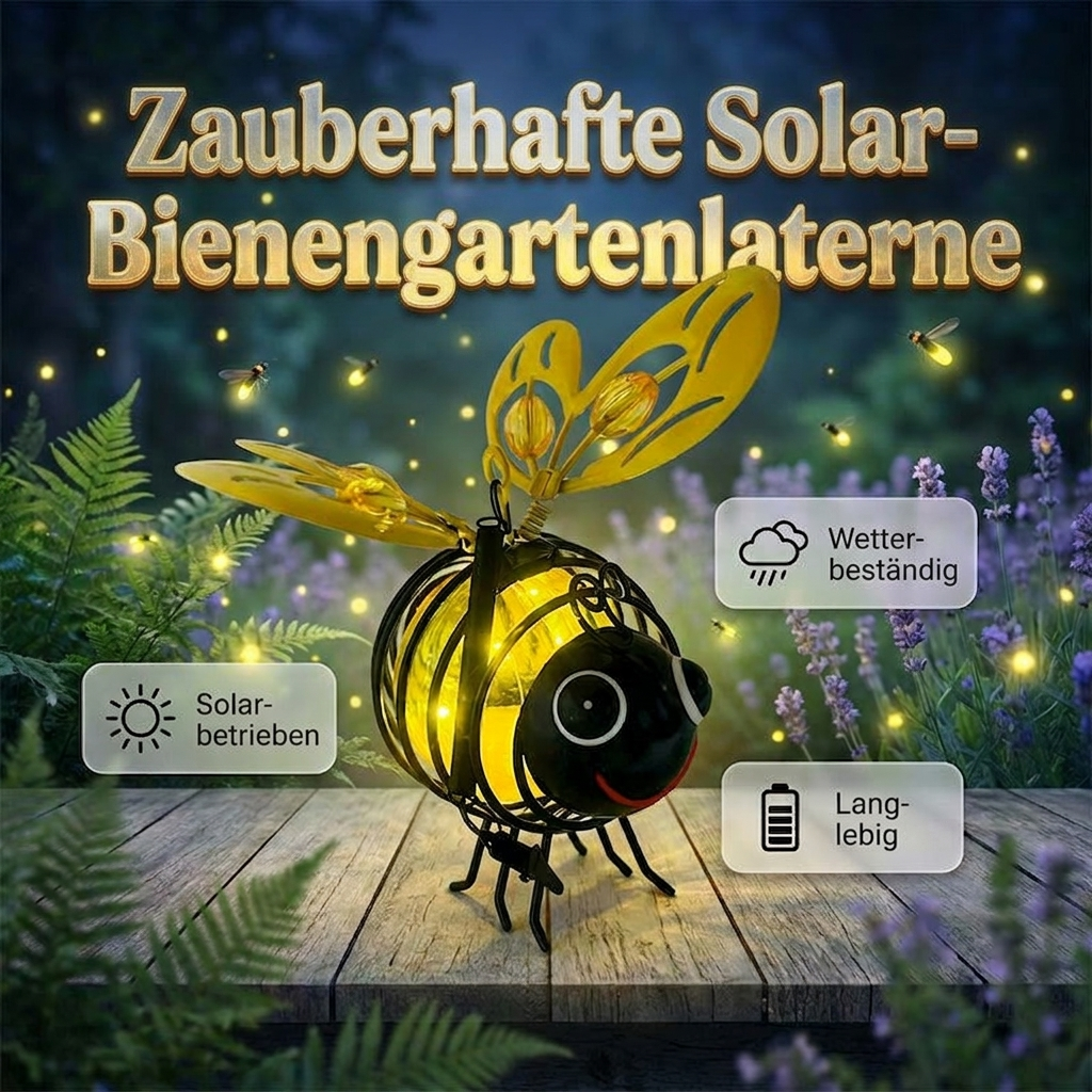 Solar-Hängeleuchte mit Biene für den Außenbereich – Das perfekte Geschenk für Pflanzenliebhaber, Mütter oder einfach jeden, der gerne lächelt ❤️