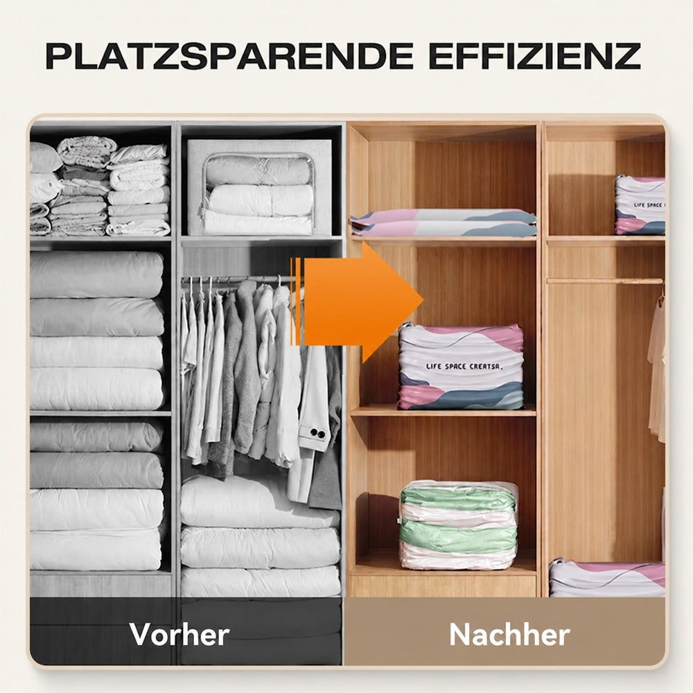 🧳💨 Vakuum-Aufbewahrungsbeutel ohne Pumpe – Einfach komprimieren & platzsparend verstauen