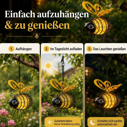 Solar-Hängeleuchte mit Biene für den Außenbereich – Das perfekte Geschenk für Pflanzenliebhaber, Mütter oder einfach jeden, der gerne lächelt ❤️