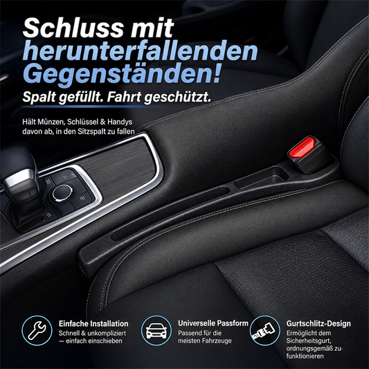 Nie wieder das Handy zwischen den Autositzen verlieren💺🌟Universeller Sitzlücken-Füller • Organizer mit Doppel-Fach🌟