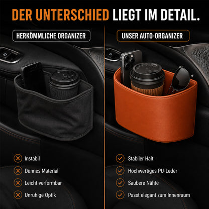 🥳HEISSER VERKAUF 2026🥳💞ÜBER 50.000 VERKAUFT!🚗🧺Getränkehalter aus Leder für die Autotür – Breite Öffnung, Getränke und Handy sind leicht zu erreichen. Sicherer Halt durch Clip-Befestigung. PU-Leder, robust und stilvoll. 🛡️✨