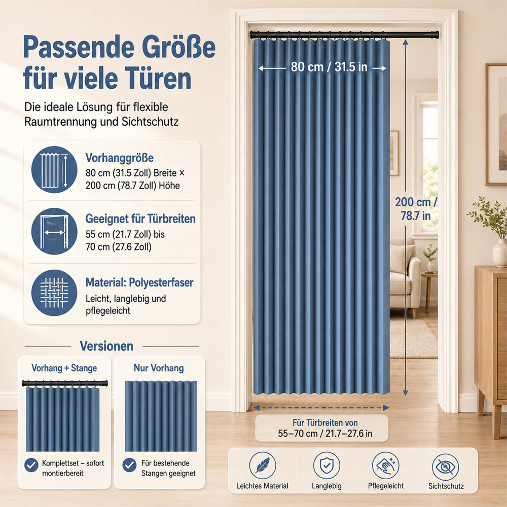 Magnetischer Faltvorhang ohne Bohren
