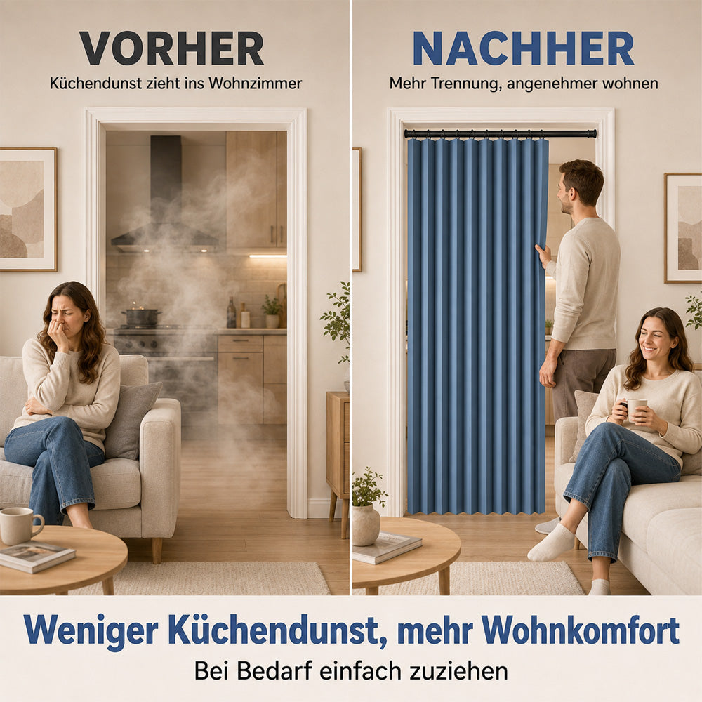 Magnetischer Faltvorhang ohne Bohren