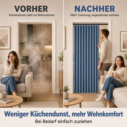 Magnetischer Faltvorhang ohne Bohren