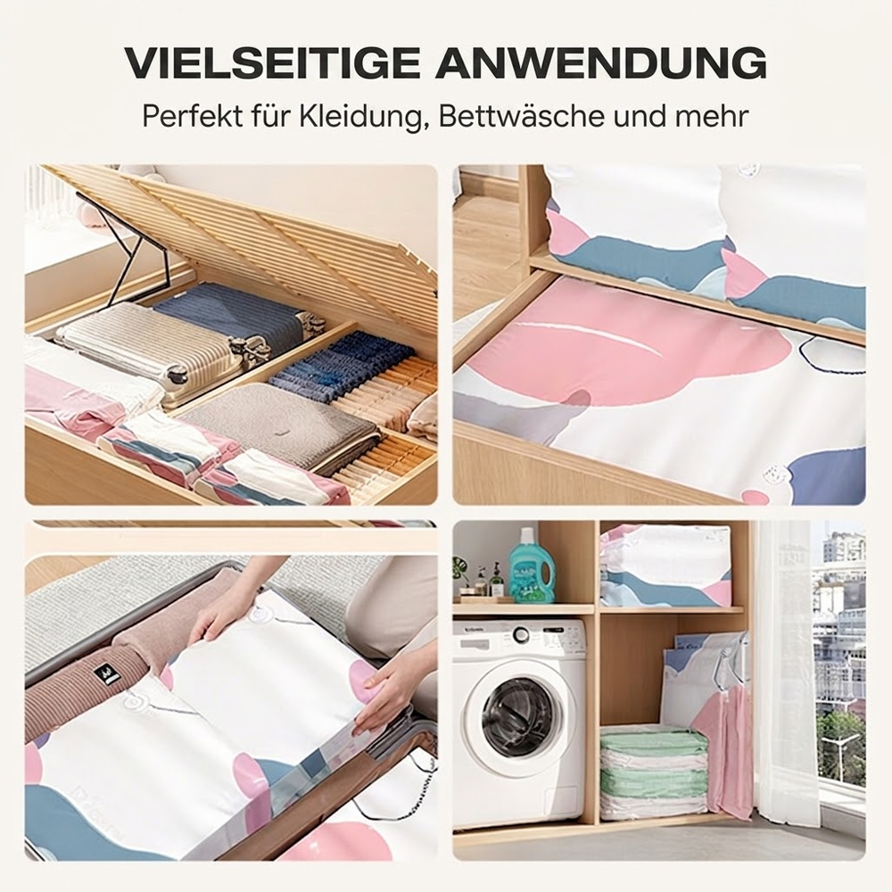 60 % Rabatt🧳💨 50 % Rabatt! Vakuum-Aufbewahrungsbeutel ohne Pumpe – Drücken und versiegeln, keine Pumpe erforderlich. Spart 80 % Platz, hält Kleidung trocken und staubfrei. Ideal für voluminöse Bettwäsche und saisonale Ausrüstung. 🛏️🗄️