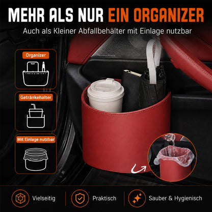 🥳HEISSER VERKAUF 2026🥳💞ÜBER 50.000 VERKAUFT!🚗🧺Getränkehalter aus Leder für die Autotür – Breite Öffnung, Getränke und Handy sind leicht zu erreichen. Sicherer Halt durch Clip-Befestigung. PU-Leder, robust und stilvoll. 🛡️✨