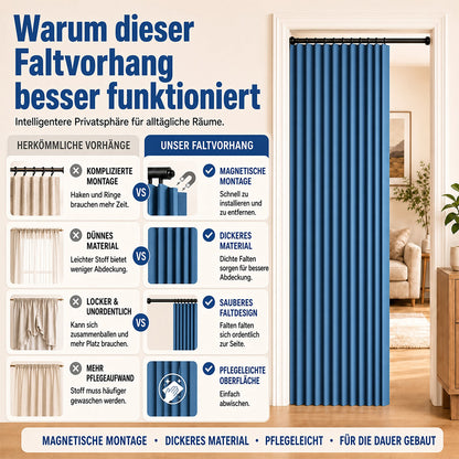 Magnetischer Faltvorhang ohne Bohren
