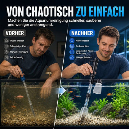 Elektrischer Aquarienkiesreiniger – Automatischer Mulmabsauger, wiederaufladbar & wasserdicht – Perfekt für sauberes Aquarium ohne Wasserwechselstress ✨