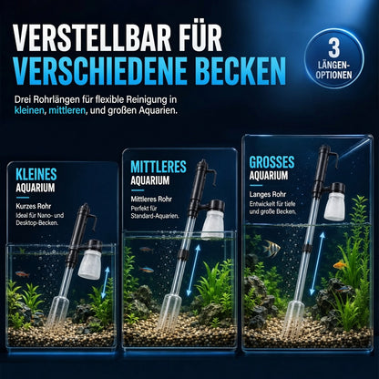 Elektrischer Aquarienkiesreiniger – Automatischer Mulmabsauger, wiederaufladbar & wasserdicht – Perfekt für sauberes Aquarium ohne Wasserwechselstress ✨