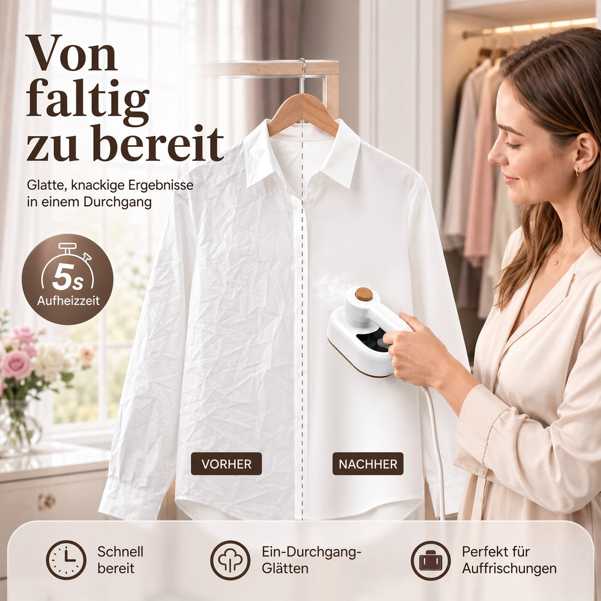 Tragbarer Kleidungsstück Bügeleisen – Kleidung schnell & einfach glätten