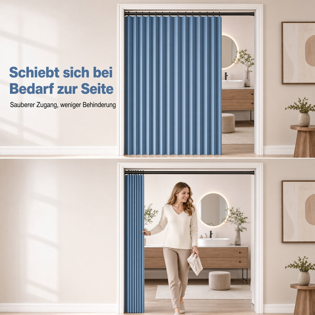 Magnetischer Faltvorhang ohne Bohren