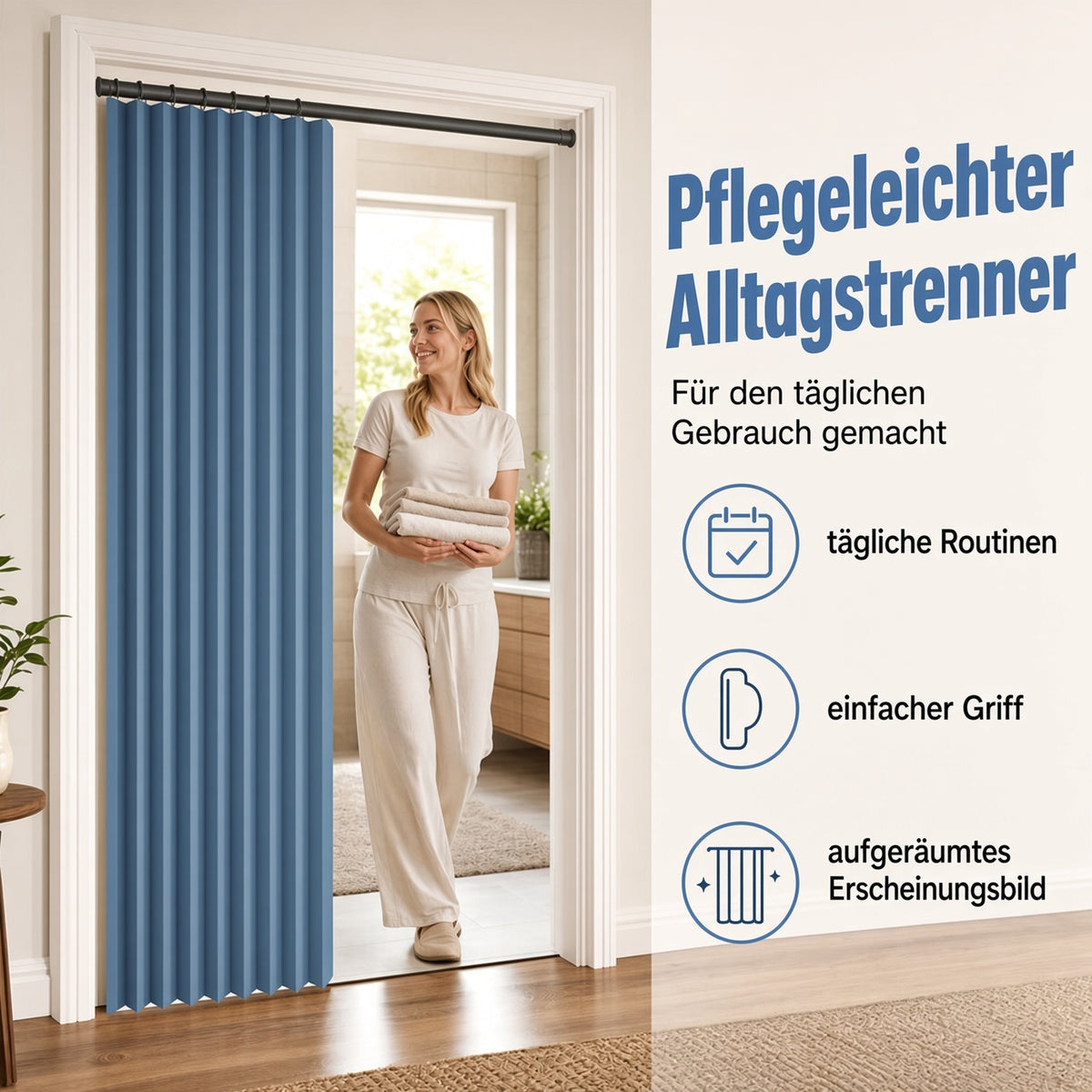 Magnetischer Faltvorhang ohne Bohren