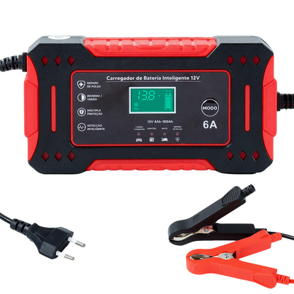 12V Slim Ladegerät (6A + Pulsreparatur) – Kompatibel mit Auto/Motorrad/E-Bike: Sicher & Langlebig! -Remifa®