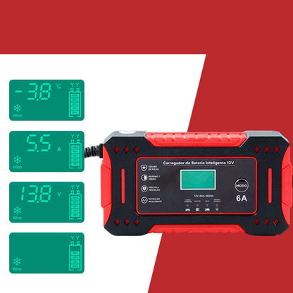 12V Slim Ladegerät (6A + Pulsreparatur) – Kompatibel mit Auto/Motorrad/E-Bike: Sicher & Langlebig! -Remifa®